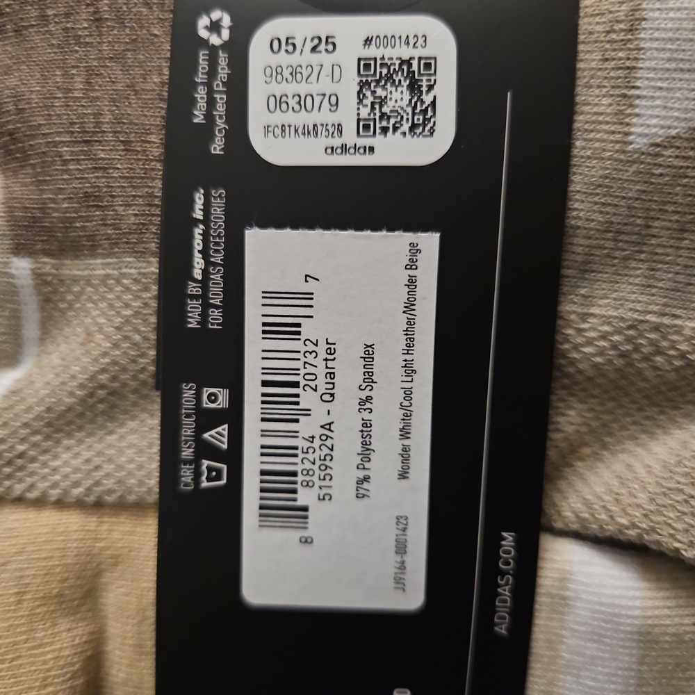 ADIDAS Womens Socks 1/4 Crew Aeroready Cushioned 6 Pair Shoe Size 5-10 - Picture 4 of 4